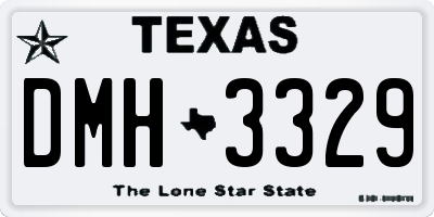 TX license plate DMH3329