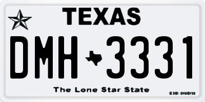 TX license plate DMH3331