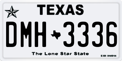 TX license plate DMH3336