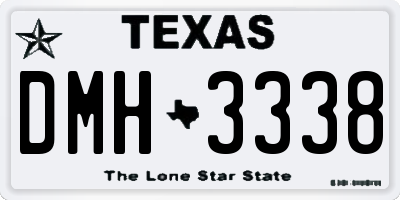 TX license plate DMH3338