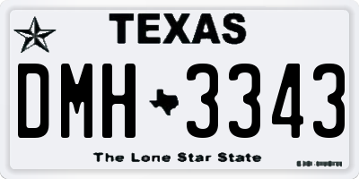 TX license plate DMH3343