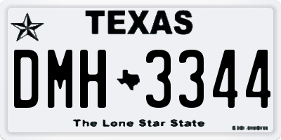 TX license plate DMH3344