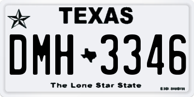 TX license plate DMH3346