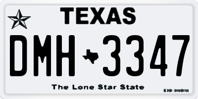 TX license plate DMH3347