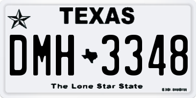 TX license plate DMH3348