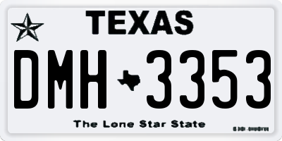 TX license plate DMH3353
