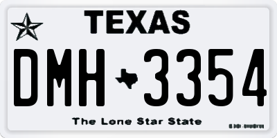 TX license plate DMH3354