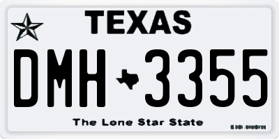 TX license plate DMH3355