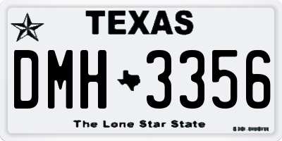 TX license plate DMH3356
