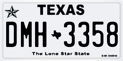 TX license plate DMH3358