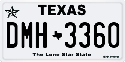 TX license plate DMH3360