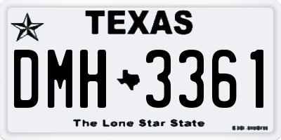 TX license plate DMH3361