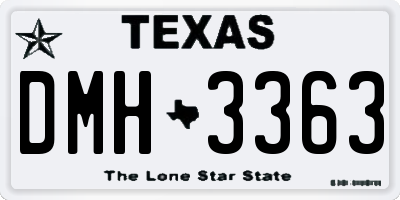 TX license plate DMH3363
