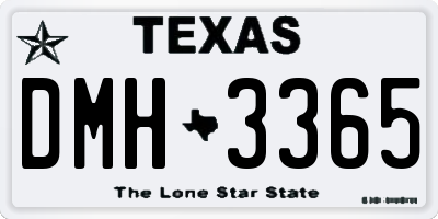 TX license plate DMH3365