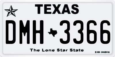 TX license plate DMH3366