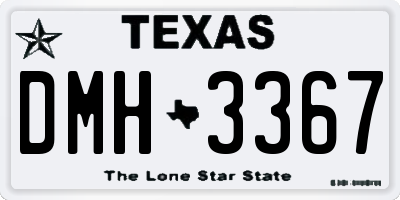 TX license plate DMH3367