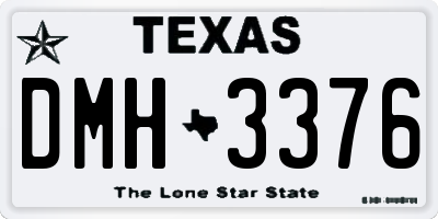 TX license plate DMH3376