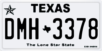 TX license plate DMH3378