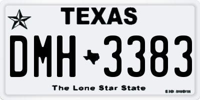 TX license plate DMH3383