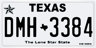 TX license plate DMH3384