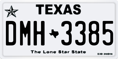 TX license plate DMH3385