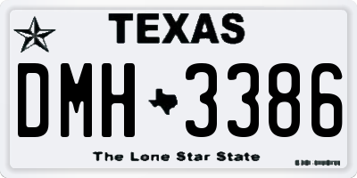 TX license plate DMH3386