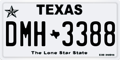 TX license plate DMH3388