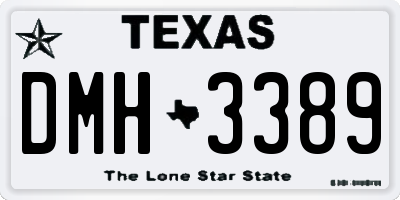 TX license plate DMH3389