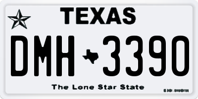 TX license plate DMH3390