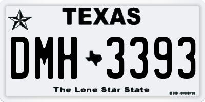TX license plate DMH3393