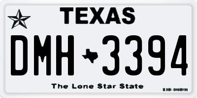 TX license plate DMH3394
