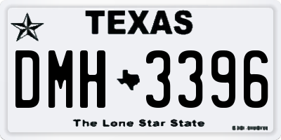 TX license plate DMH3396
