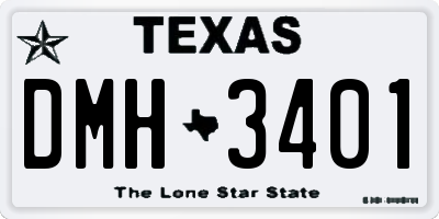 TX license plate DMH3401