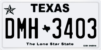 TX license plate DMH3403