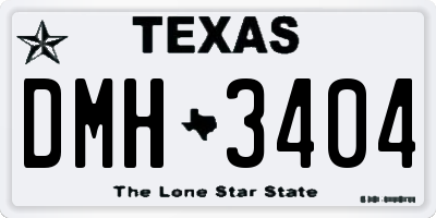 TX license plate DMH3404
