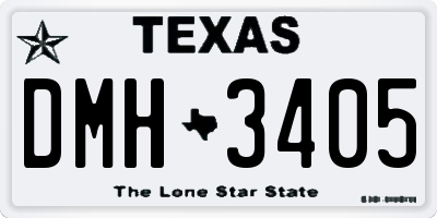 TX license plate DMH3405