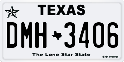 TX license plate DMH3406