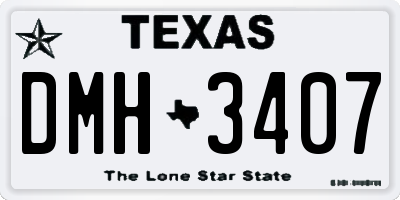 TX license plate DMH3407