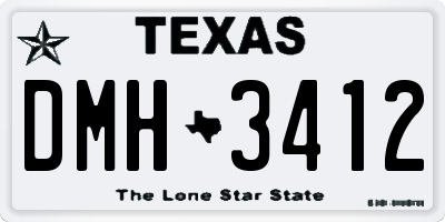 TX license plate DMH3412