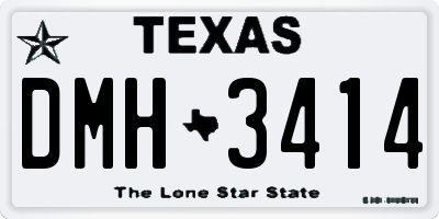 TX license plate DMH3414