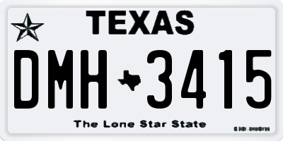 TX license plate DMH3415