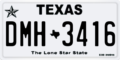 TX license plate DMH3416