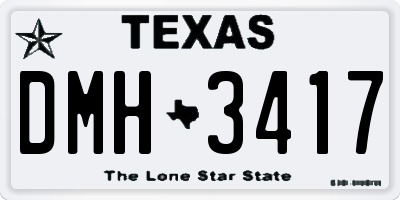 TX license plate DMH3417