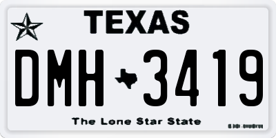 TX license plate DMH3419