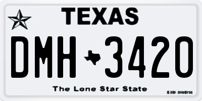 TX license plate DMH3420