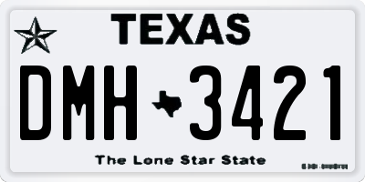 TX license plate DMH3421