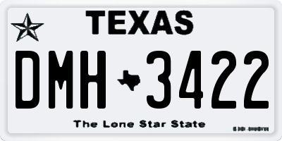 TX license plate DMH3422