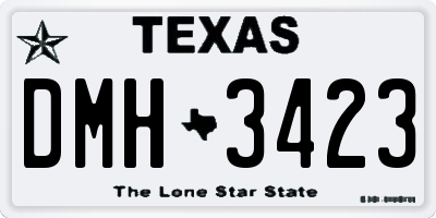 TX license plate DMH3423