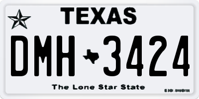 TX license plate DMH3424