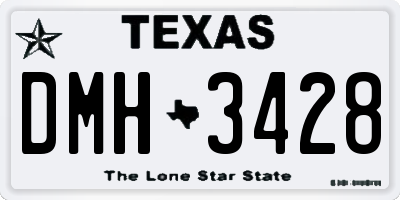 TX license plate DMH3428